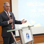 USAID Philippines Office of Education Director Dr. Thomas LeBlanc welcomes participants from the Philippine Department of Education Bureau of Educational Assessment (DepED BEA) at the Strategic Communications Workshop held at SEAMEO INNOTECH in Quezon City, Philippines.